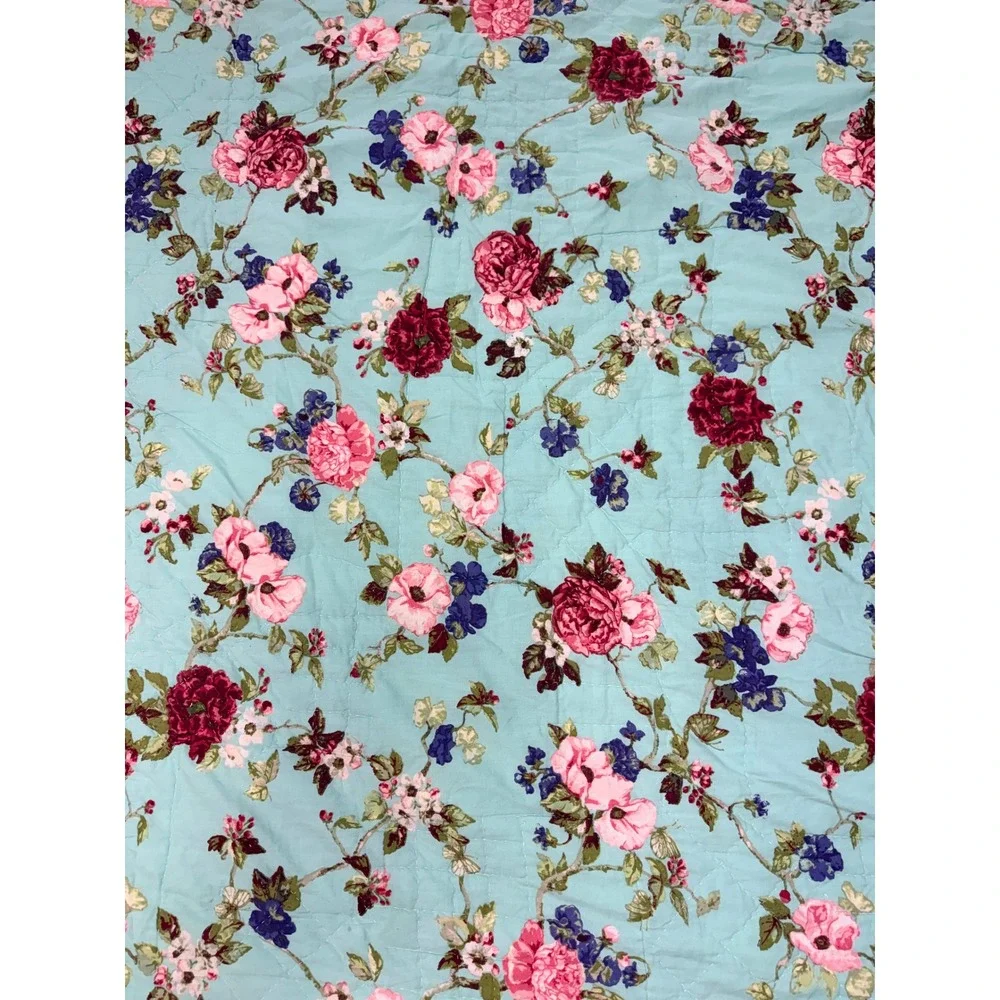 Tracy Porter Poetic Wanderlust Floral Patchwork Quilted Blanket Velvet Ruffle